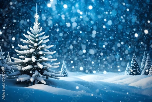 christmas tree in snow © Nomi