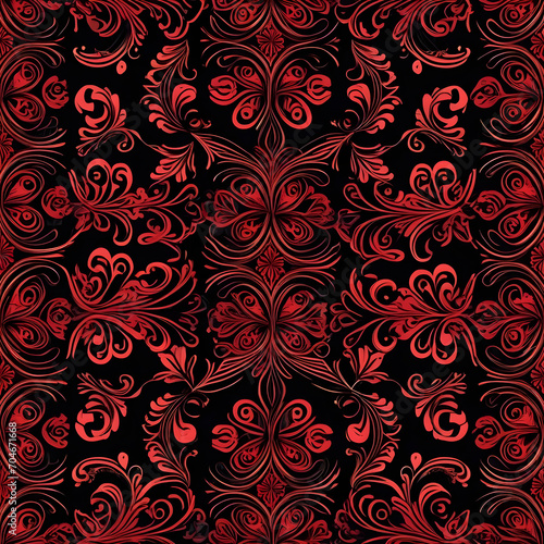 Illustration ornate floral pattern decorative dark red color for Presentations marketing, decks, ads, books covers, Digital interfaces, print design templates material, wedding invitation cards