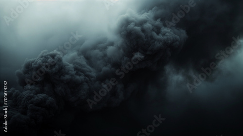 Black Smoke Cloud Emerging From the Ocean