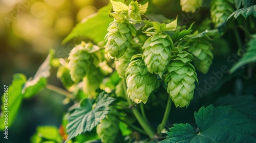 A close-up view of hops, showcasing their unique and textured appearance often used in the brewing process of beer