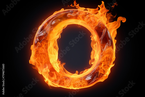 Firey 3D render of the letter 
