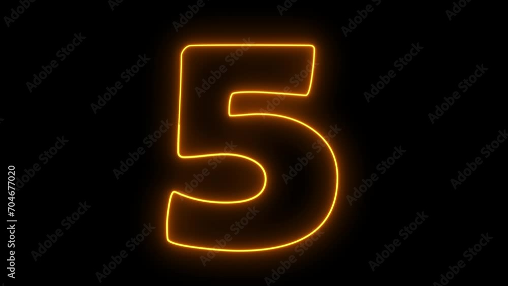 Neon bright glowing electric countdown timer from 10 to 0 seconds. Neon bright glowing electric countdown timer from 10 to 0 seconds.