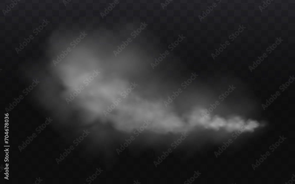 White vector cloudiness ,fog or smoke on dark checkered background.Cloudy sky or smog over the city.Vector illustration.