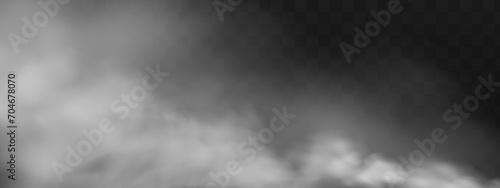 White vector cloudiness ,fog or smoke on dark checkered background.Cloudy sky or smog over the city.Vector illustration.