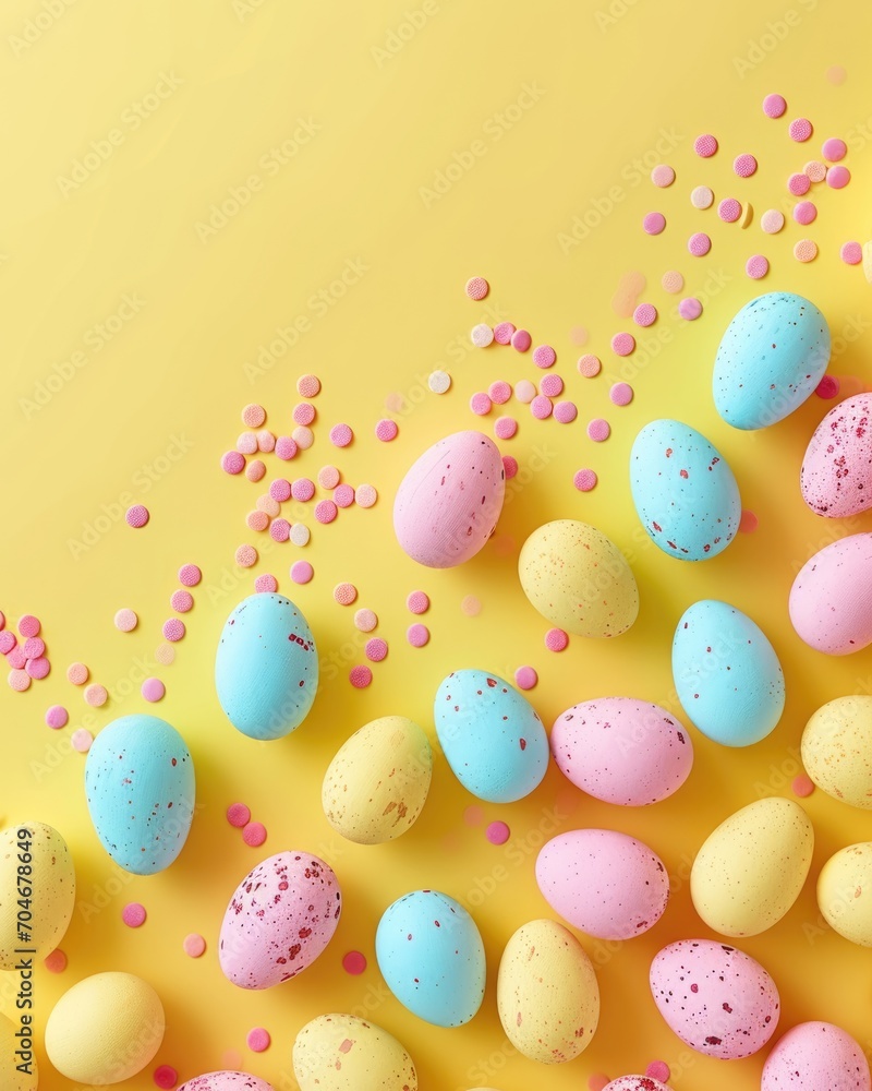 Easter egg holiday background. Easter eggs beautiful colors