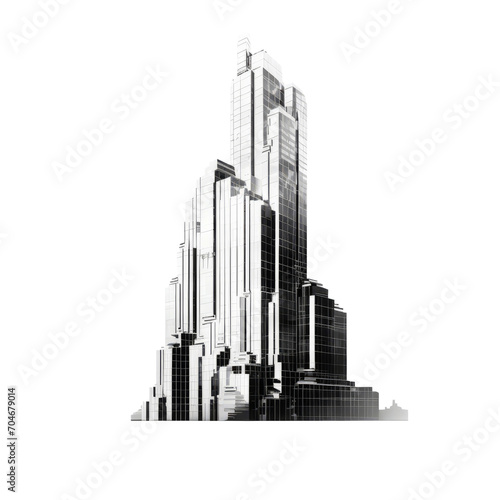 Modern skyscraper. Isolated on transparent background.