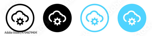Api software icon. Cloud with gear icon. Cloud computing settings icon sign - Web icons set