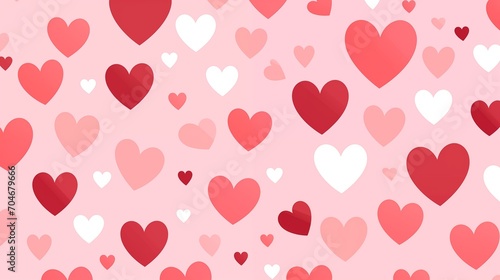 Valentine s Day  heart patterns  pink and red background  minimalistic simple vector illustration