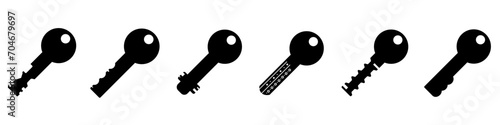 Black key icon. Simple and trendy key vector icon in flat style. Vector illustration. Key icon set photo