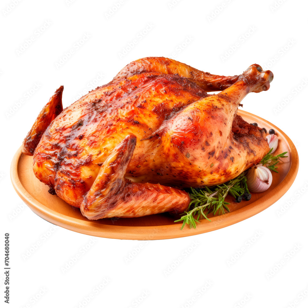 Broiled seasoned chicken isolated on transparent background. PNG Broiled seasoned chicken isolated on transparent background. PNG