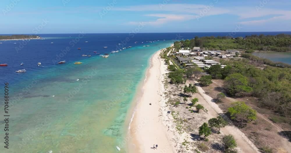 Aerial view of the beach in Gili Meno Island, Indonesia Aerial view of the beach in Gili Meno Island, Indonesia