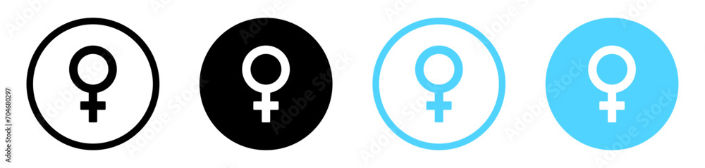 Fototapeta premium Female icon button. Gender icon symbol. Woman icon sign. Web icons set