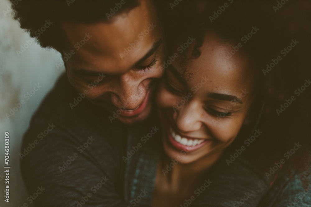 Loving couple laughing together - AI Generated Loving couple laughing together - AI Generated