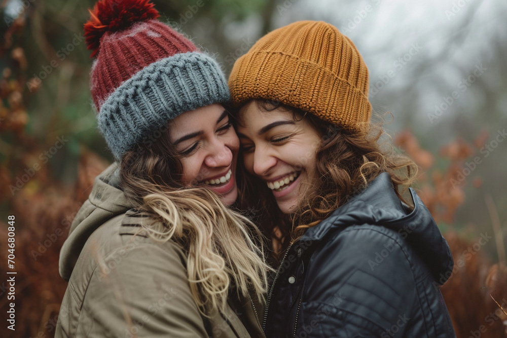 Loving gay couple laughing together - AI Generated Loving gay couple laughing together - AI Generated