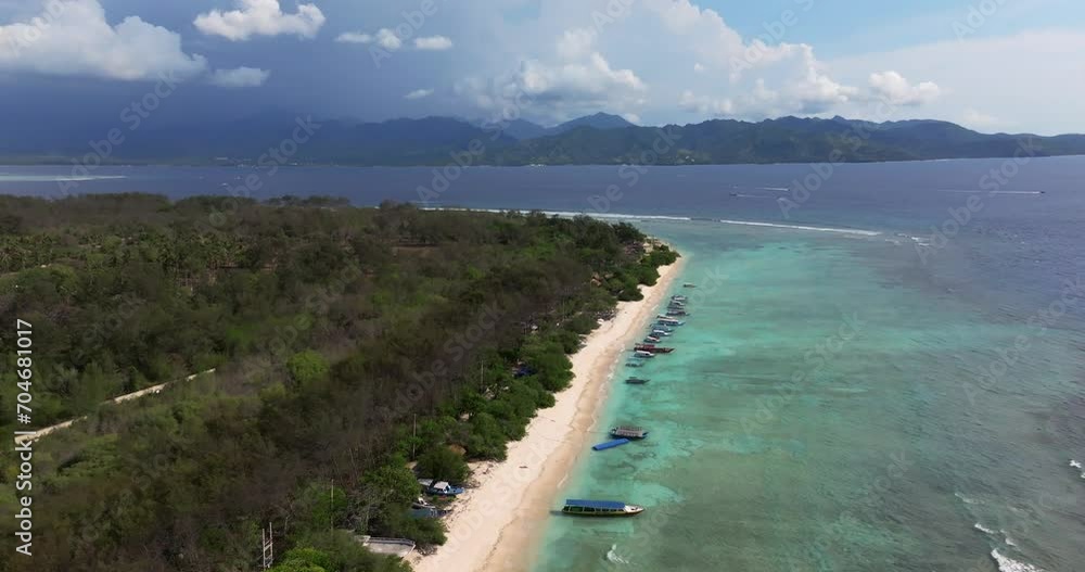 Aerial view of the beach in Gili Meno Island, Indonesia Aerial view of the beach in Gili Meno Island, Indonesia