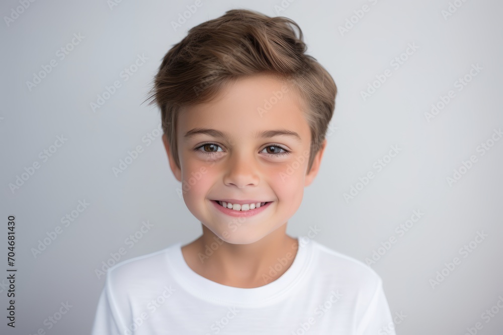 Portrait of a cute little boy in a white t-shirt. Portrait of a cute little boy in a white t-shirt.