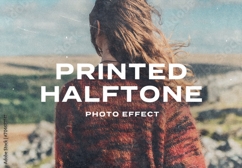 Printer Risograph Silk Screen Grain Halftone Photo Effect Paper Texture Template Mockup Overlay Style