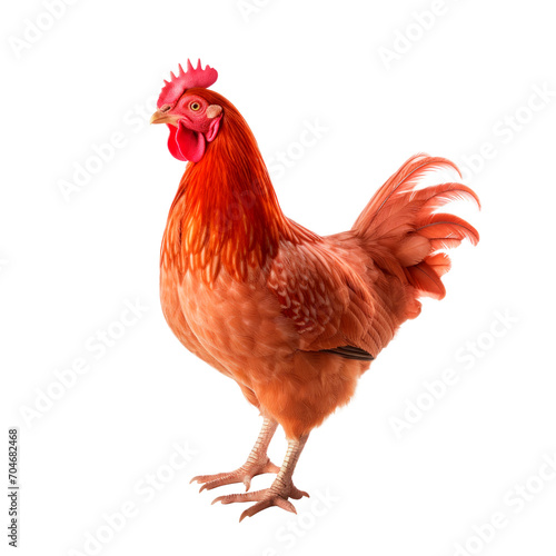 Red link hen isolated on transparent background. PNG