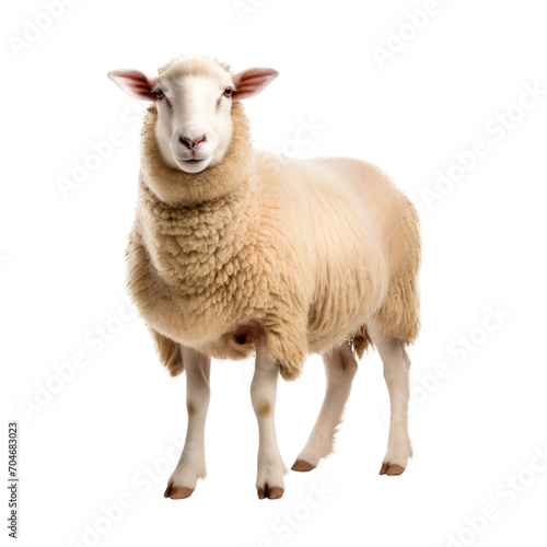 Studio cut out of a sheep isolated on transparent background. PNG