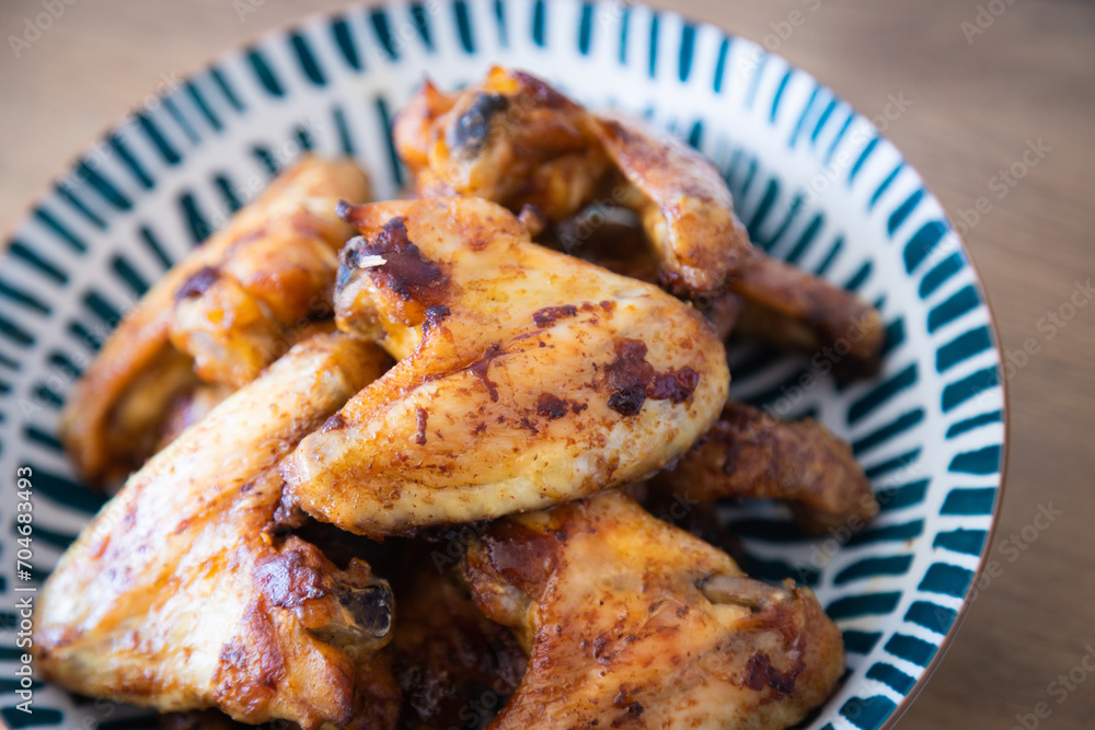 Roasted or grilled chicken wings