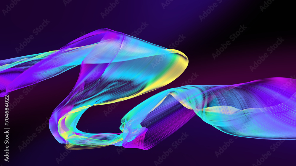 Fabric Flowing Cloth Wave, Waving Multicolor Silk Flying Textile, 3d render Fabric Flowing Cloth Wave, Waving Multicolor Silk Flying Textile, 3d render