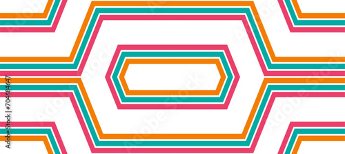 classic colorful hexagon thin lines design background