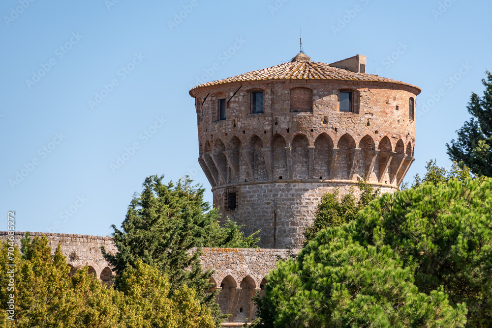 Tower of the Medici fortress in the Tuscan city of Volterra