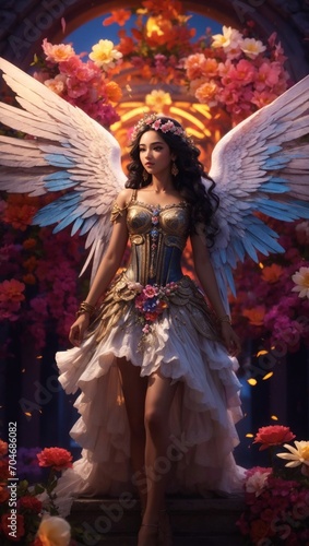 Beautiful fairy girl with wings