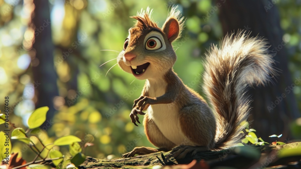 a close up of a squirrel with a surprised look on it's face and a tree in the background. a close up of a squirrel with a surprised look on it's face and a tree in the background.