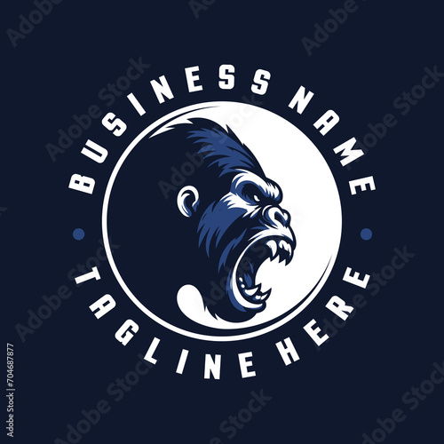 gorilla sports logos, emblems, badges, esport, gaming, Vector