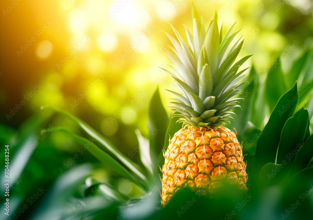Pineapple growing in plantation farm Pineapple growing in plantation farm