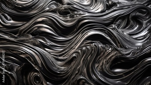 Abstract black and silver acrylic painted fluted 3d painting texture luxury background banner on canvas - Silver and black waves swirls. Decor concept. Wallpaper concept. Art concept. 3d concept.