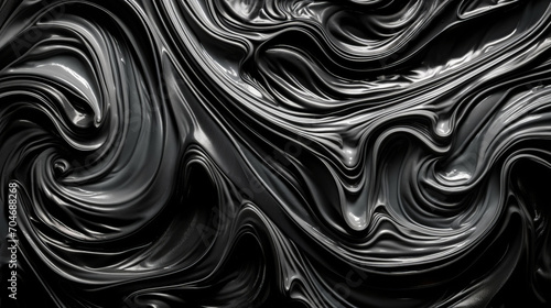 Abstract black and silver acrylic painted fluted 3d painting texture luxury background banner on canvas - Silver and black waves swirls. Decor concept. Wallpaper concept. Art concept. 3d concept.