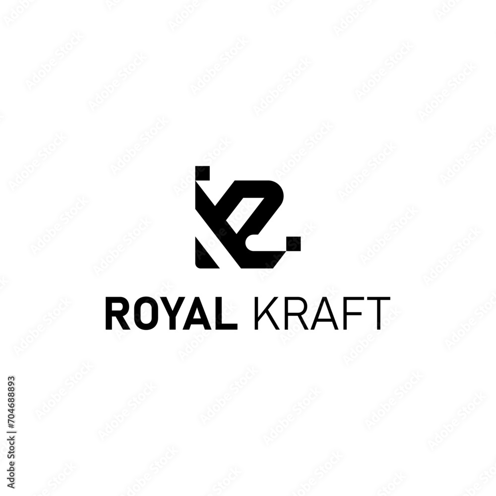 Monogram letter R or K royal logo design Monogram letter R or K royal logo design
