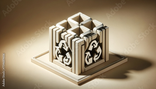 Modern eco-friendly concept in geometric design with clean lines and sustainable materials.