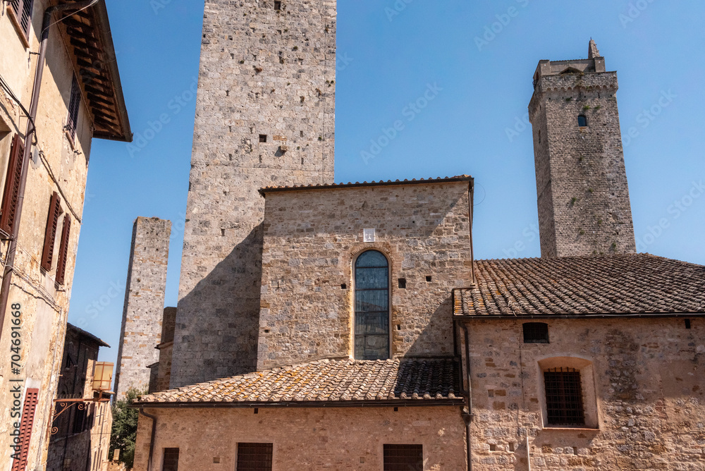 Scenic view of the famous towers of San Gimignano