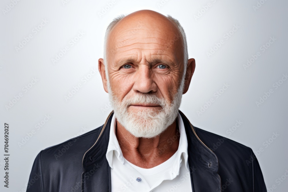 Portrait of an elderly man with a white beard and mustache. Portrait of an elderly man with a white beard and mustache.