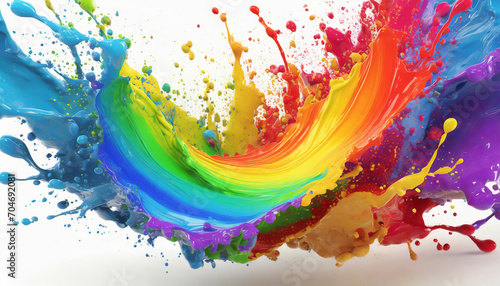 schizzi vernice colorata arcobaleno  photo