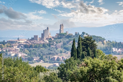 Panoramic view of famous medieval town San Gimignano in the Tuscany photo
