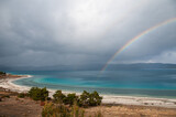 Rainbow over Salda Lake in Turkey.