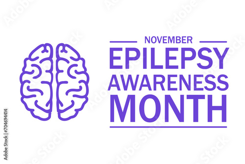 Epilepsy Awarness Month banner. Observed annually in November.