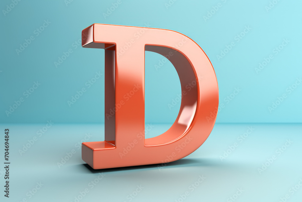 Red metal 3D render of the letter Red metal 3D render of the letter