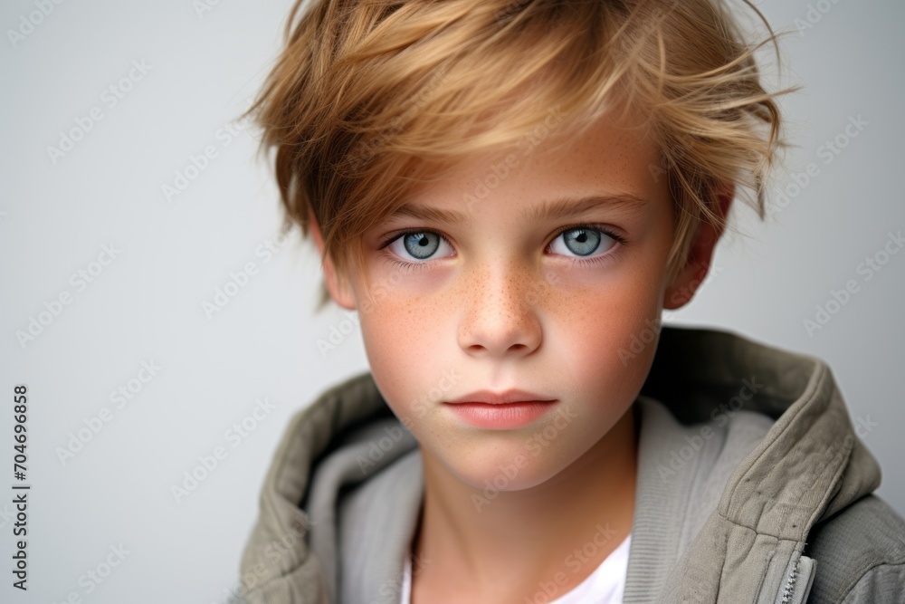 Portrait of a cute young boy with blond hair and blue eyes Portrait of a cute young boy with blond hair and blue eyes