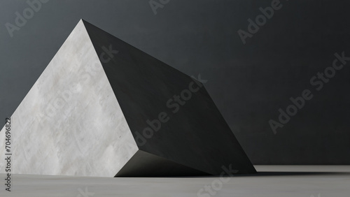 abstract backgrounds of Minimal arrangement and lighting of concrete structures, 3d rendering