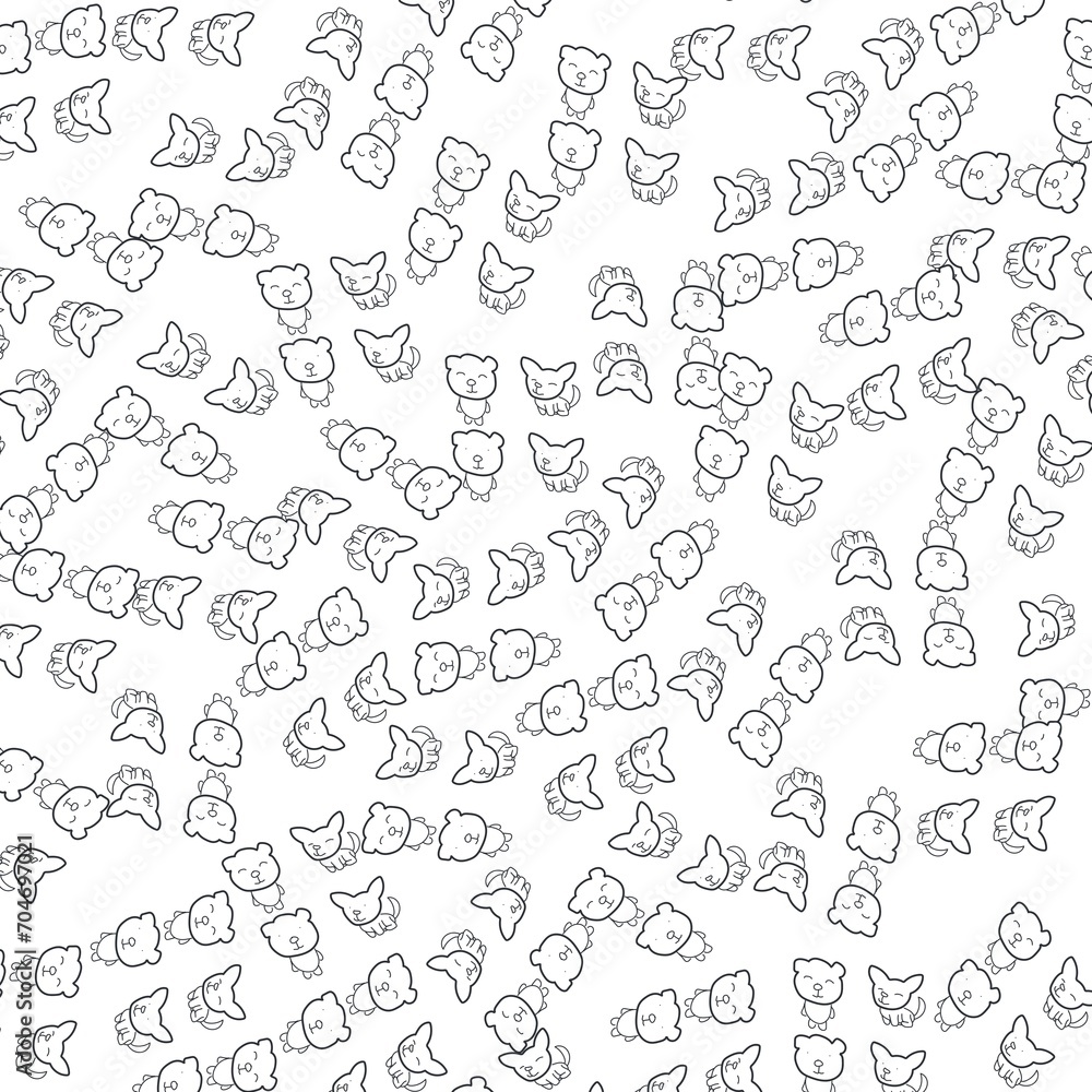 seamless pattern with cats dogs or bears seamless pattern with cats dogs or bears