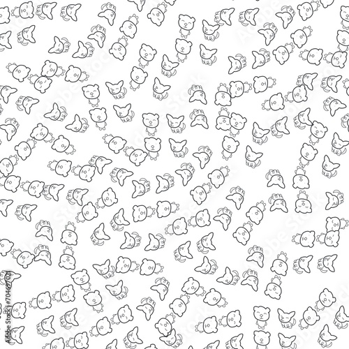 seamless pattern with cats dogs or bears