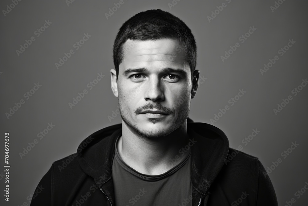 Portrait of a handsome man in a black jacket on a dark background Portrait of a handsome man in a black jacket on a dark background