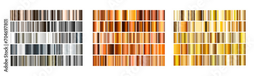 Set of gradient silver, metal and gold. bright texture element. illustration vector eps10