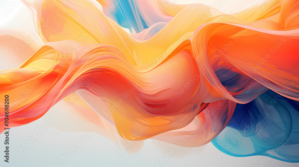 Fototapeta premium Generative 3D art featuring fluid dynamics simulation with swirling colors and textures for abstract backgrounds