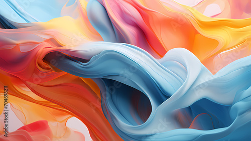 Generative 3D art featuring fluid dynamics simulation with swirling colors and textures for abstract backgrounds photo